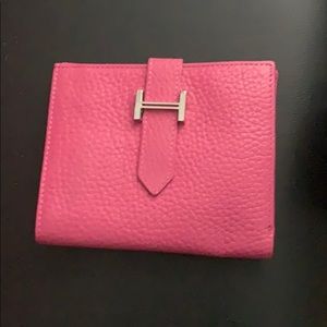 Pink leather wallet
